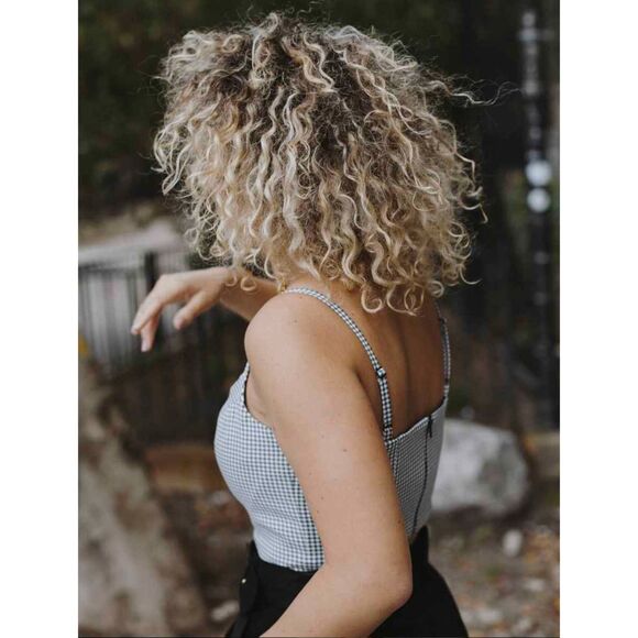 House of Campbell Andie Bustier Houndstooth Top SZ 8 - Picture 10 of 10